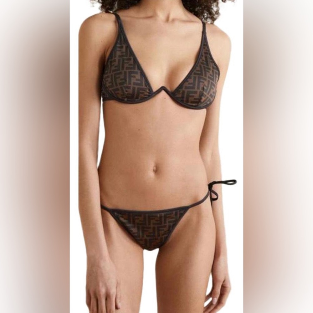 Fendi Logo Reversible Underwire Bikini Set